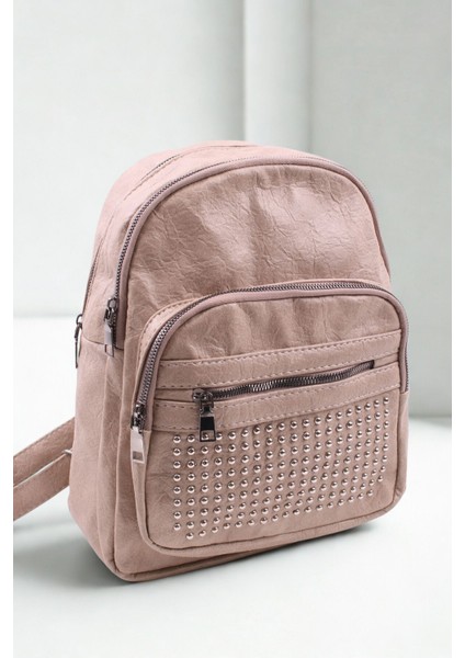 Orijinal Polo Bag Yumuşak Deri Orta Boy Taşlı Kadın Sırt Çantası