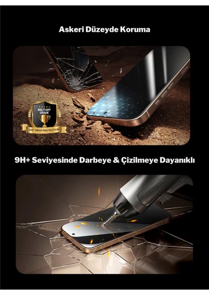 iPhone 17 9h+ Tam Kaplayan Parmak Izi Bırakmayan Safir Ekran Koruyucu Cam modelleri