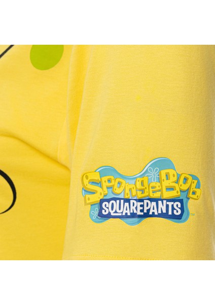 Sünger Bob Kare Pantolon Baskılı Bisiklet Yaka Sarı Erkek Tişört fiyatları