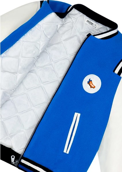 Erkek Çocuk Arma Nakışlı Kolları Suni Deri Kaşe Kolej Ceket MNT25E201 fırsatları