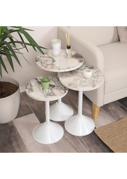 Tablon Zigon Sehpa Mdf Tabla Alt Mekanizma Demir Beyaz Renk