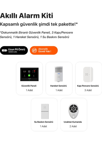 Akıllı Alarm Güvenlik Kiti Bataryalı Dokunmatik Ekran Uzaktan Kumanda Kapı Pencere Hareket Su Baskını Sensörü X7570 fırsatları