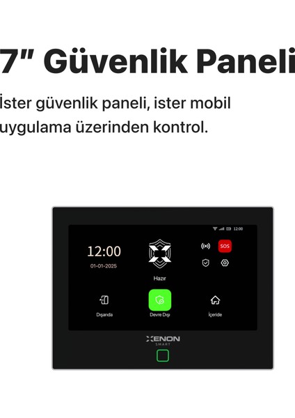 Akıllı Alarm Güvenlik Kiti Bataryalı Dokunmatik Ekran Uzaktan Kumanda Kapı Pencere Hareket Su Baskını Sensörü X7570