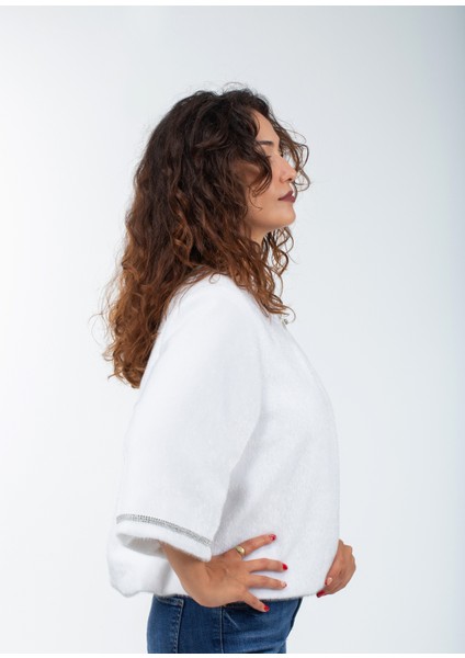 Büyük Beden Seçenekli Broşlu Abiye ve Gelin Tay Tüyü Kürk Bolero fırsatları