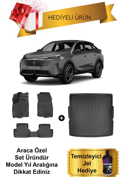 Peugeot 3008 Hybrid 2024-2025 Araca Özel 4d Havuzlu Paspas ve Bagaj Havuzu Set (Hediyeli)