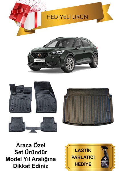 Cupra Formentor 2020-2023 Araca Özel 4d Havuzlu Paspas ve Bagaj Havuzu Set (Hediyeli)
