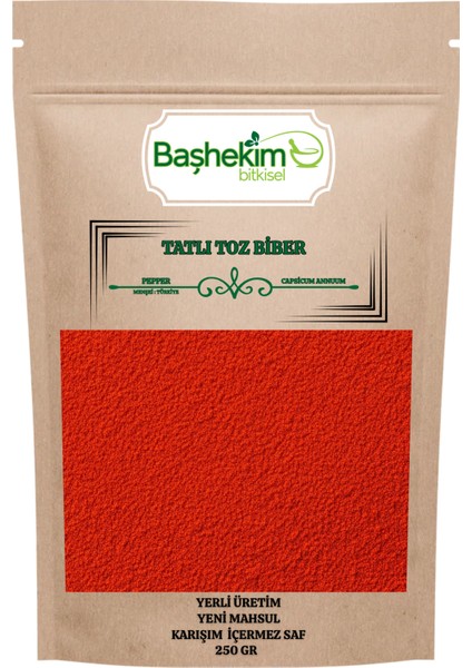 Tatlı Toz Biber Yerli Üretim Karışımsız Saf Yeni Mahsul Gurme Kalite 250 gr