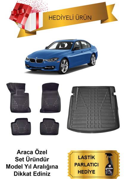 Bmw 3 Serisi F30 2012-2019 Araca Özel 4d Havuzlu Paspas ve Bagaj Havuzu Set (Hediyeli)