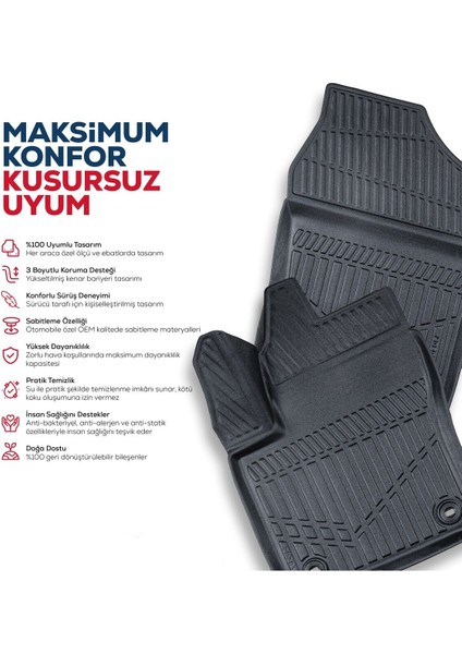 Dacia Duster 2 Wd(4x2) 2023 Sonrası 3D Havuzlu Paspas ve Bagaj Havuzu Set (Temizleyici Jel Hediye) fiyatları