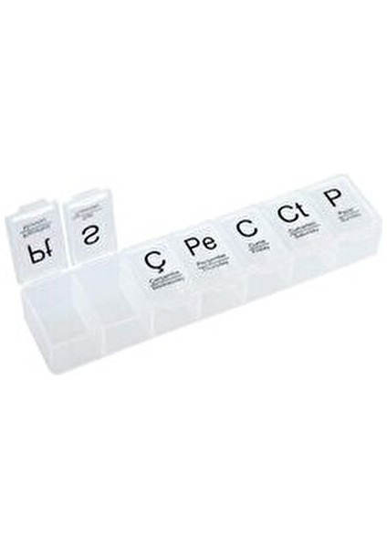 Haftalık İlaç Saklama Kutusu Şeffaf BPA İçermeyen 7 Günlük Kullanım İçin