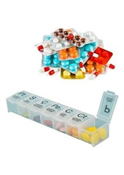 Haftalık İlaç Saklama Kutusu Şeffaf BPA İçermeyen 7 Günlük Kullanım İçin