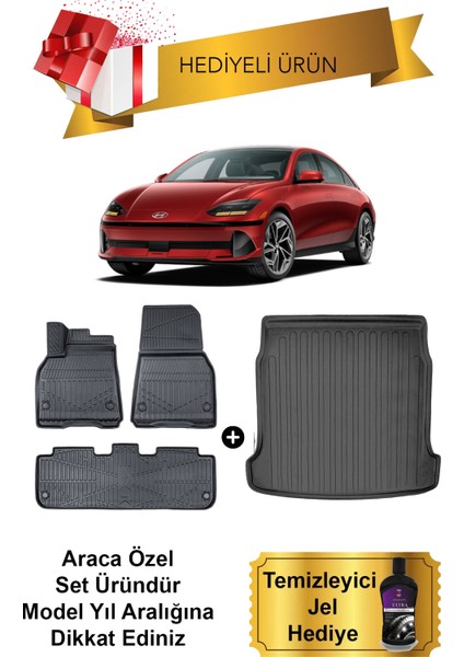 Hyundai Ioniq 6 Elektrikli 2022 Sonrası 3D Havuzlu Paspas ve Bagaj Havuzu Set (Hediyeli)