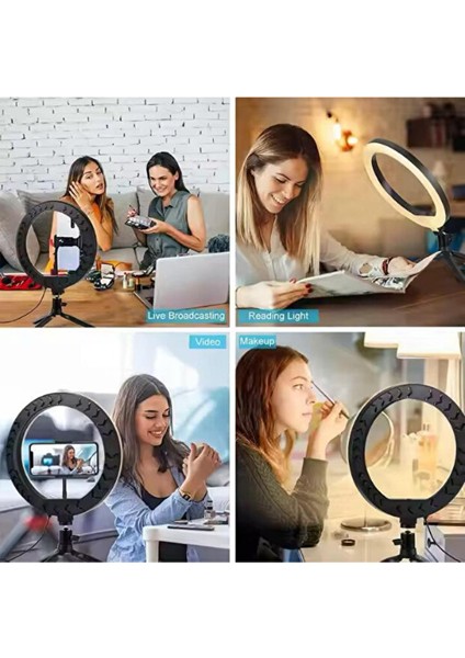 LED Ring Light Vlog/canlı Yayın Halka Işık – Tripodlu, Telefon Tutuculu, 3 Renk Modu, USB Kontrollü Masaüstü Set indirimleri
