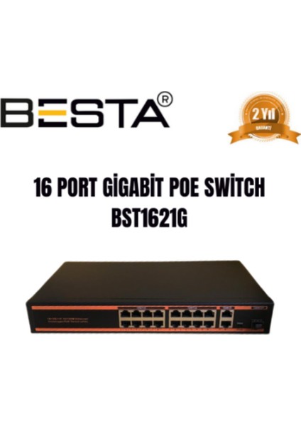 BST1621G 16 Port Gigabit Poe Switch 10/100/1000 Mbps fiyatları