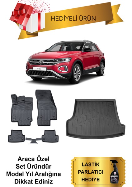 Volkswagen T-Roc 2017 Sonrası Araca Özel 4d Havuzlu Paspas ve Bagaj Havuzu Set (Hediyeli)