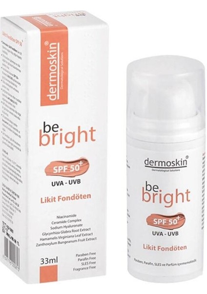 Be Bright Spf 50 Likit Fondöten 33 ml - Diş Beyazlatıcı Köpük Hediye