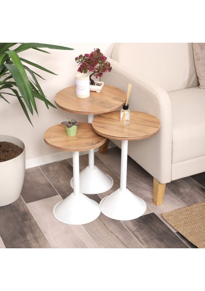 Tablon Zigon Sehpa Mdf Tabla Alt Mekanizma Demir Beyaz Renk