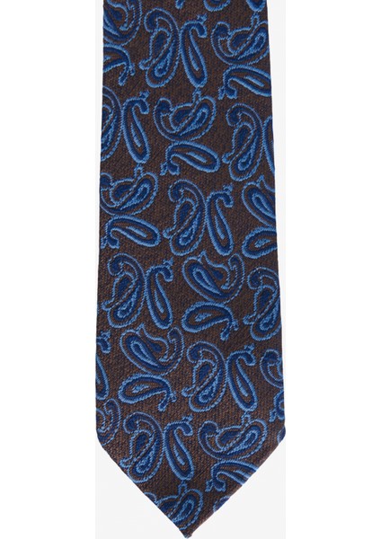 Desenli Kahve-Mavi Klasik Kravat fiyatları