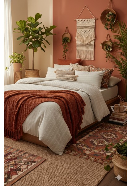 Oslo Serisi Çift Kişilik Nevresim Takımı - Taş