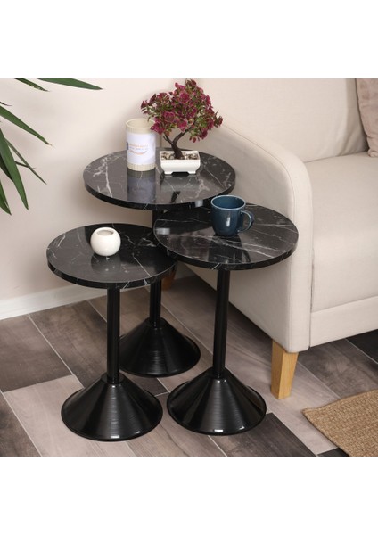 Tablon Zigon Sehpa Mdf Tabla Alt Mekanizma Demir Siyah Renk