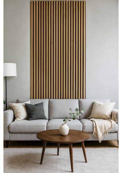 Mdf Tabanlı Çıtalı Duvar Paneli 96X280 cm – Dekoratif Akustik Panel | 12 mm Kalınlık