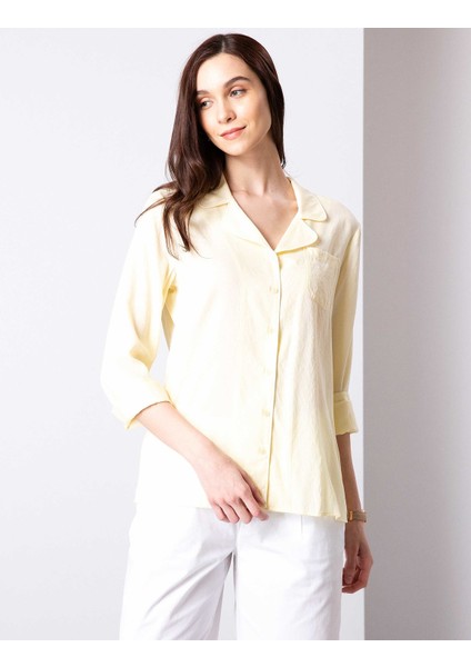 Kadın Açık Sarı Uzun Kollu Gömlek 50204411-VR004 fiyatları