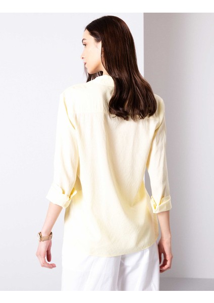 Kadın Açık Sarı Uzun Kollu Gömlek 50204411-VR004 fırsatları