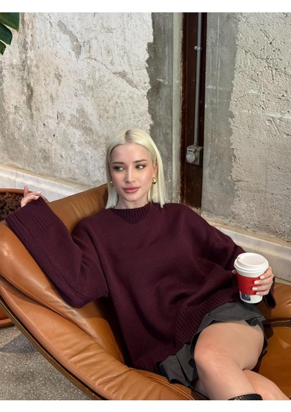 Mürdüm Bisiklet Yaka Oversize Triko Kazak MG1972 fiyatları