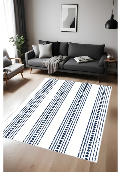 Bohem Mavi Halı - Dijital Yıkanabilir Kaymaz Taban Leke Tutmaz Salon Halısı Mutfak Halısı ve Yolluk fiyatları