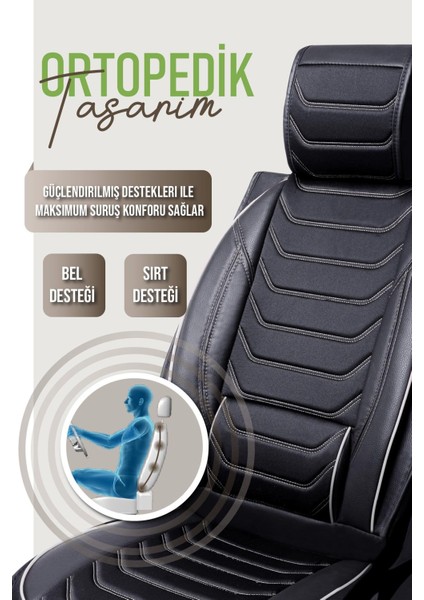 Bmw 3 Serisi 325TD Uyumlu Oto Koltuk Kılıfı Deri, Kumaş Elegance Siyah Beyaz fırsatları