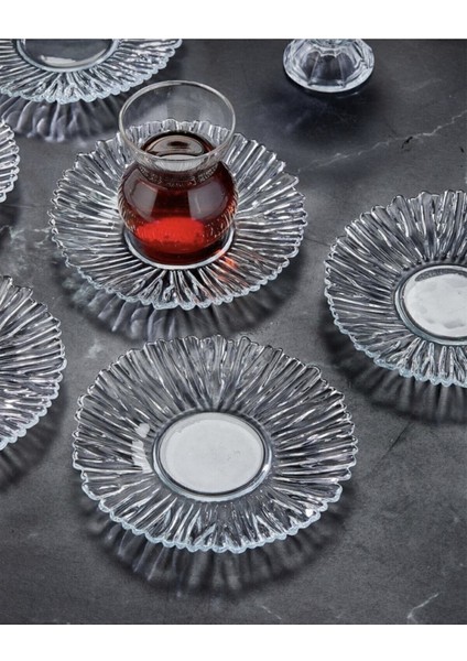 Turuncu 6'lı Kaveh Çay Tabağı Takımı, Şık ve Modern Tasarım. fiyatları