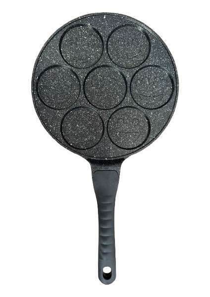 Emoji Desenli 7 Gözlü Yapışmaz Pankek Tavası – 27 cm