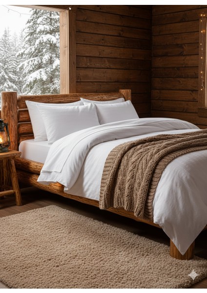 Oslo Serisi Çift Kişilik Nevresim Takımı - Beyaz