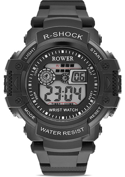 Rwr Collection Genç-Çocuk Dijital Siyah Silikon Kol Saati TCTSR004601S0282