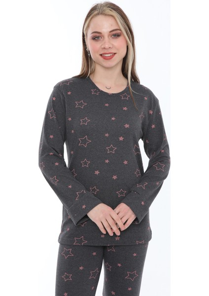 Kadın Kısa Kollu Pijama Takımı Yıldızlı