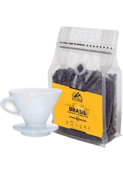V60 Kahve Demleme Tanışma Seti| Brezilya Santos %100 Arabica Espresso|single ORIGIN|250G