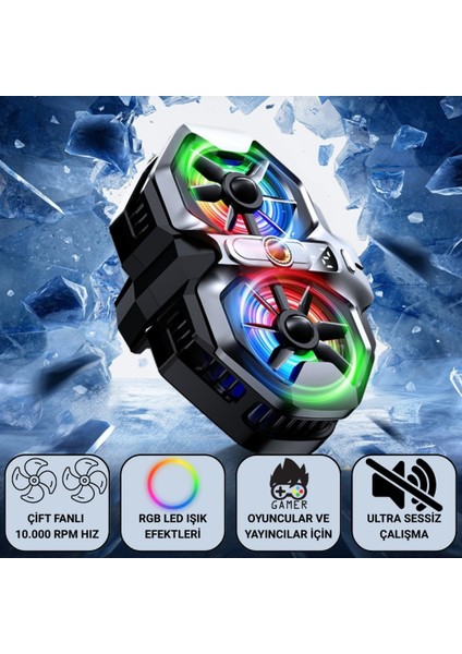 Çift Fanlı 10.000 Rpm Soğutucu | Rgb LED Işık Efektli | Ultra Sessiz Çalışma | Oyuncular & Yayıncılar Için