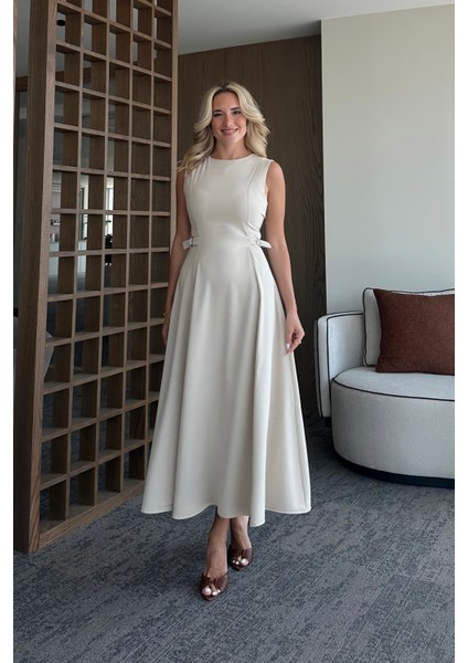 Taş Bel Kemer Detaylı Elbise - 2313