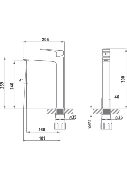 Hera Gun Metal Lavabo Bataryası modelleri
