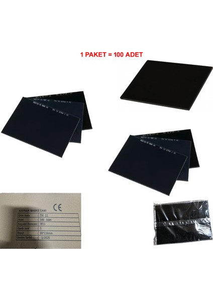 787 Gen 8X11 mm Geniş Maske Camı 100 Adet fiyatları