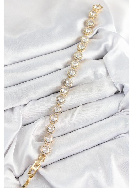 Pirinç Zirkon Taşlı Daire Baget Model Gold Renk Vıp Seri Kadın Bileklik - PRT3500EB07866 fiyatları