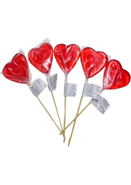 Büyük Boy 5 Adet Kalpli Sosyete Şeker 28 gr Lolipop Kırmızı Çubuklu Çocuk Doğum Günü Party fırsatları