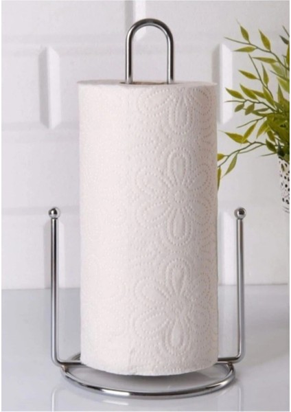 Gri Metal Dikey Rulo Peçetelik, Masa Üstü Şık ve Kullanışlı Tasarım