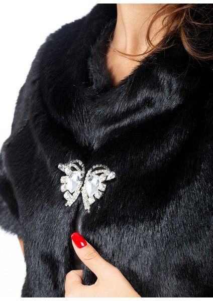 Çift Yaka Broşlu Abiye Kürk Etol Bolero fırsatları