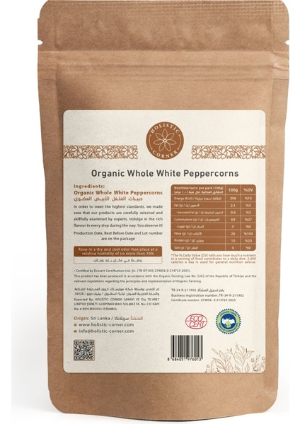 Beyaz Karabiber Tane | 85 gr fiyatları