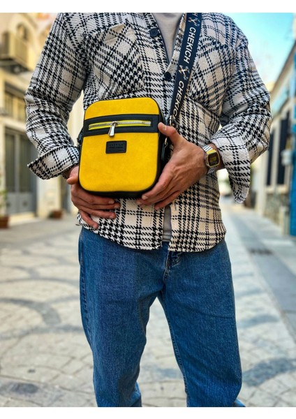 CH102 - Stealht Kare Erkek Çanta Sıyah - Sarı