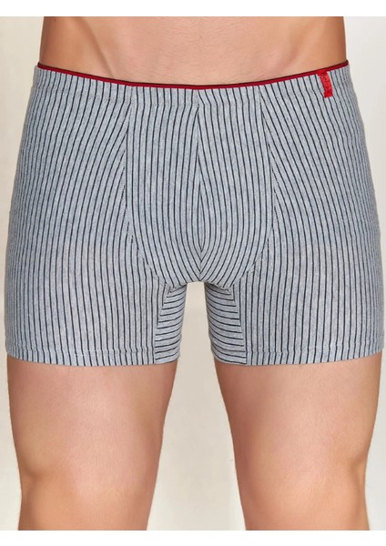 Premium Erkek Boxer 5’li Paket – Gri Çizgili, Model Kumaş, Rahat ve Şık İç Giyim