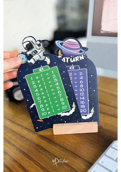 Çarpım Tablosu Eğitim Kartları, Çocuklar Için Masaüstü Çarpım Tablosu Kartları Ahşap Standlı fırsatları