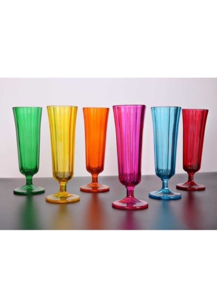6'lı Flüt Renkli Kahve Yanı Su Bardağı Kadeh Kupa Bardak fiyatları