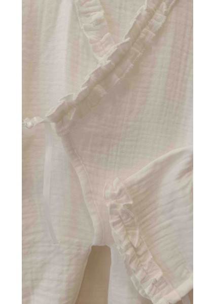 Fırfırlı Kruvaze Müslin Bebek Tulumu modelleri